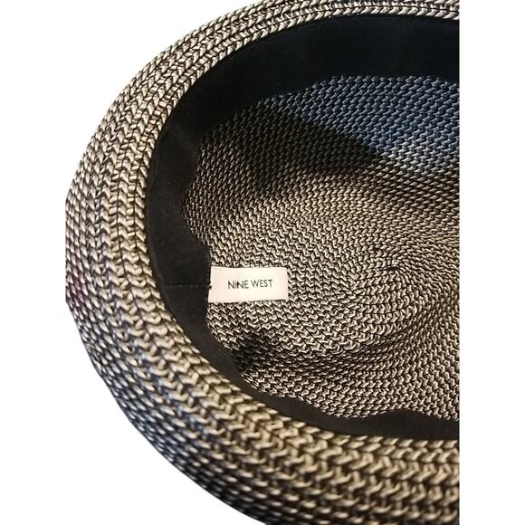 Stylish Nine West Straw Tweed Fedora Packable Women’s Hat - Picture 3 of 4